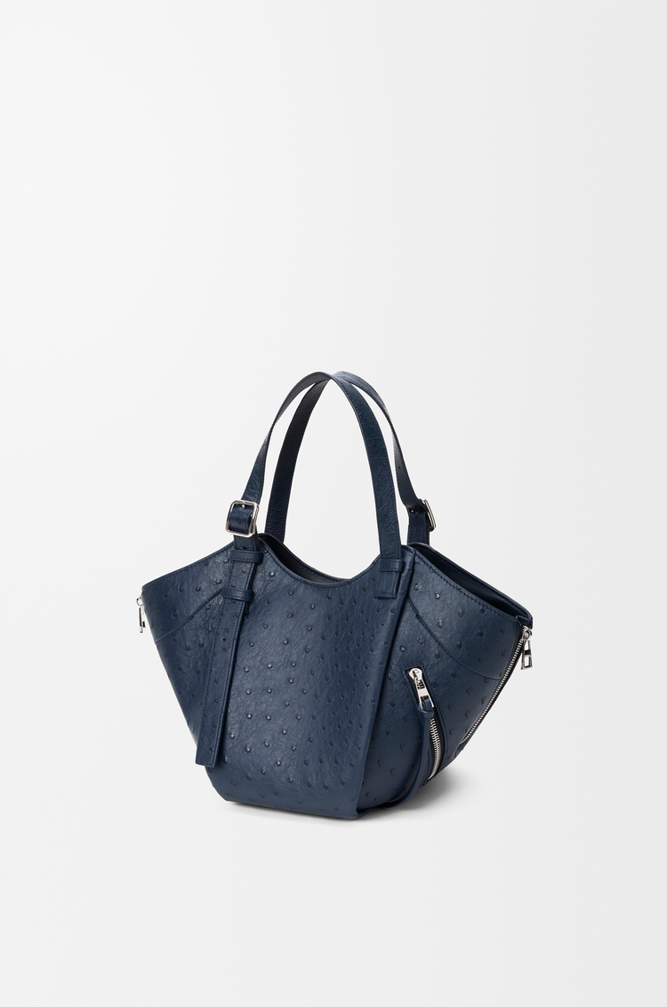 LOEWE Medium Hammock Flip bag in ostrich Deep Navy