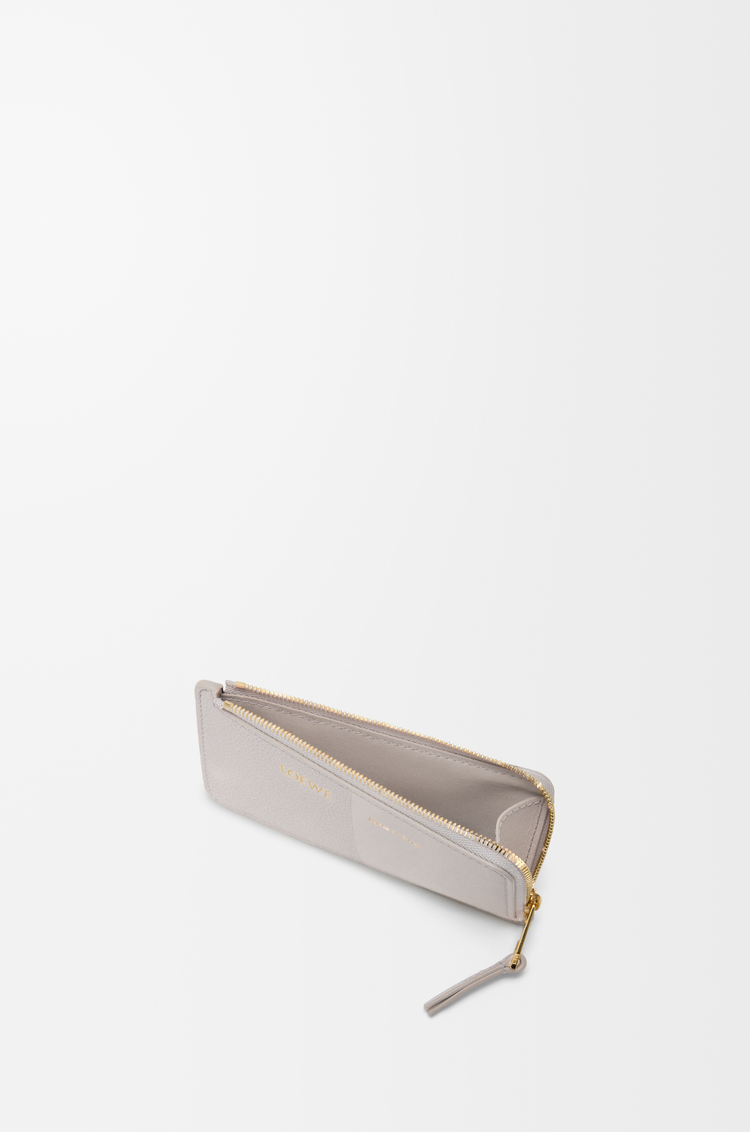 LOEWE Kartenetui mit Münzfach aus weichem und genarbtem Kalbsleder Light Ghost
