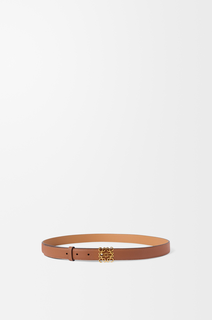 LOEWE Anagram belt in pebble grain calfskin Tan/Gold