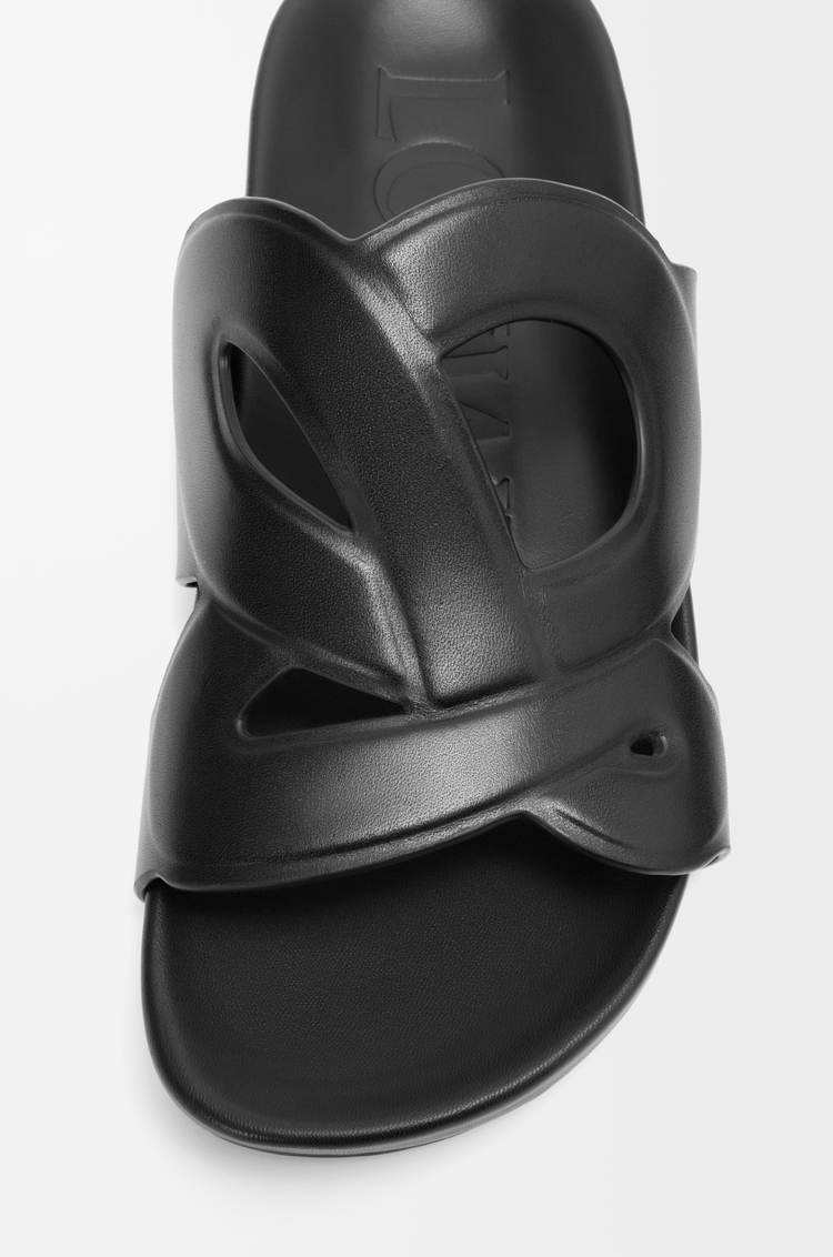 LOEWE Ease Monogram slide in vegetable-tanned calfskin Black