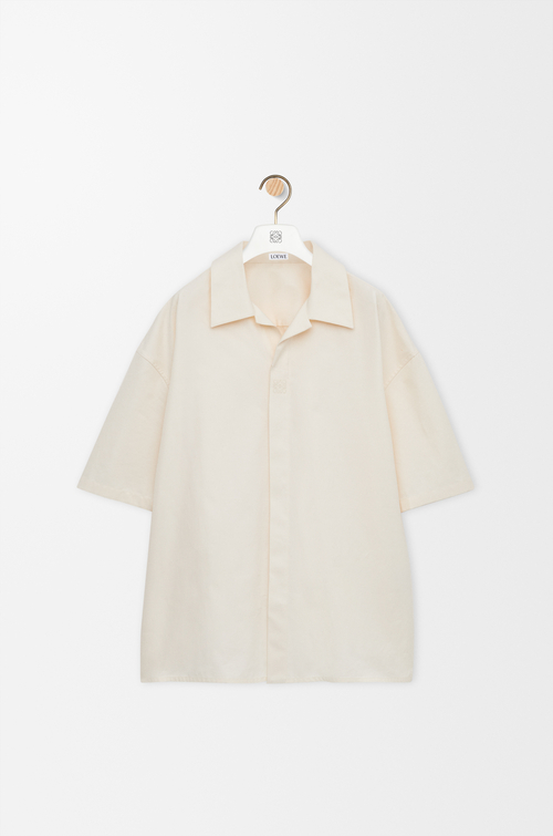 LOEWE Chemise manches courtes en coton Blanc