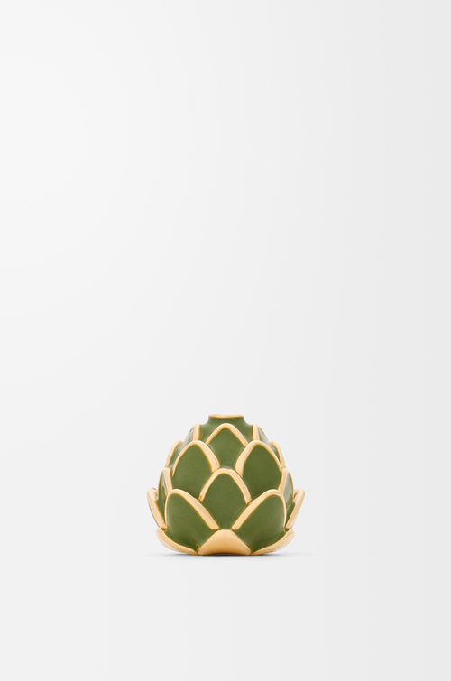 LOEWE Cappello Acrobat artichoke in argento sterling e smalto Oro/Verde