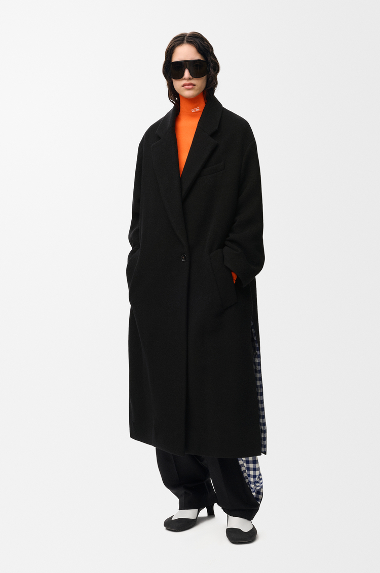 LOEWE Manteau en laine et cachemire Noir