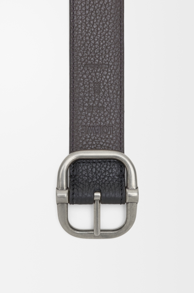 LOEWE Reversible Loop belt in supple grained calfskin Black/Dark Grey/Vint Pall