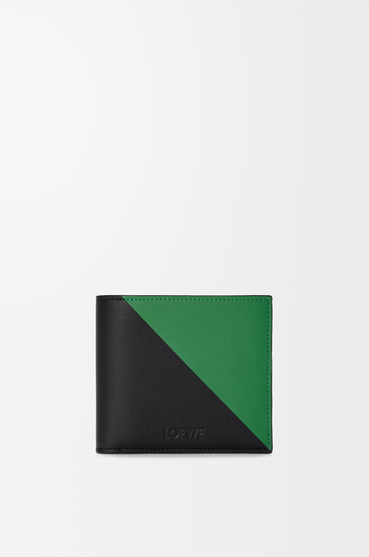 LOEWE Flag bifold coin wallet in classic calfskin Black/Tropical Green
