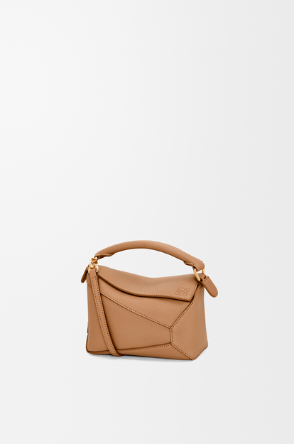 LOEWE Mini Puzzle Edge bag in soft grained calfskin Toffee