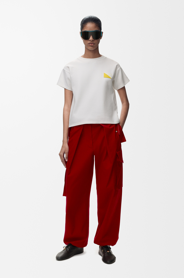 LOEWE Camiseta en mezcla de algodón Blanco