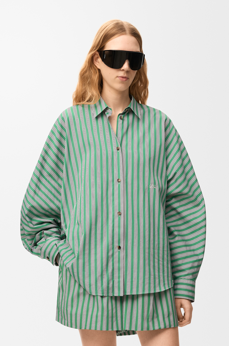 LOEWE Shirt in cotton Green/White