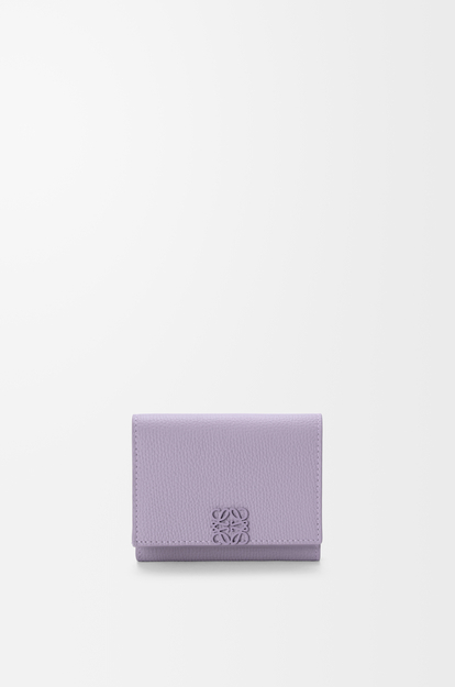 LOEWE Anagram trifold wallet in pebble grained calfskin Dirty Mauve