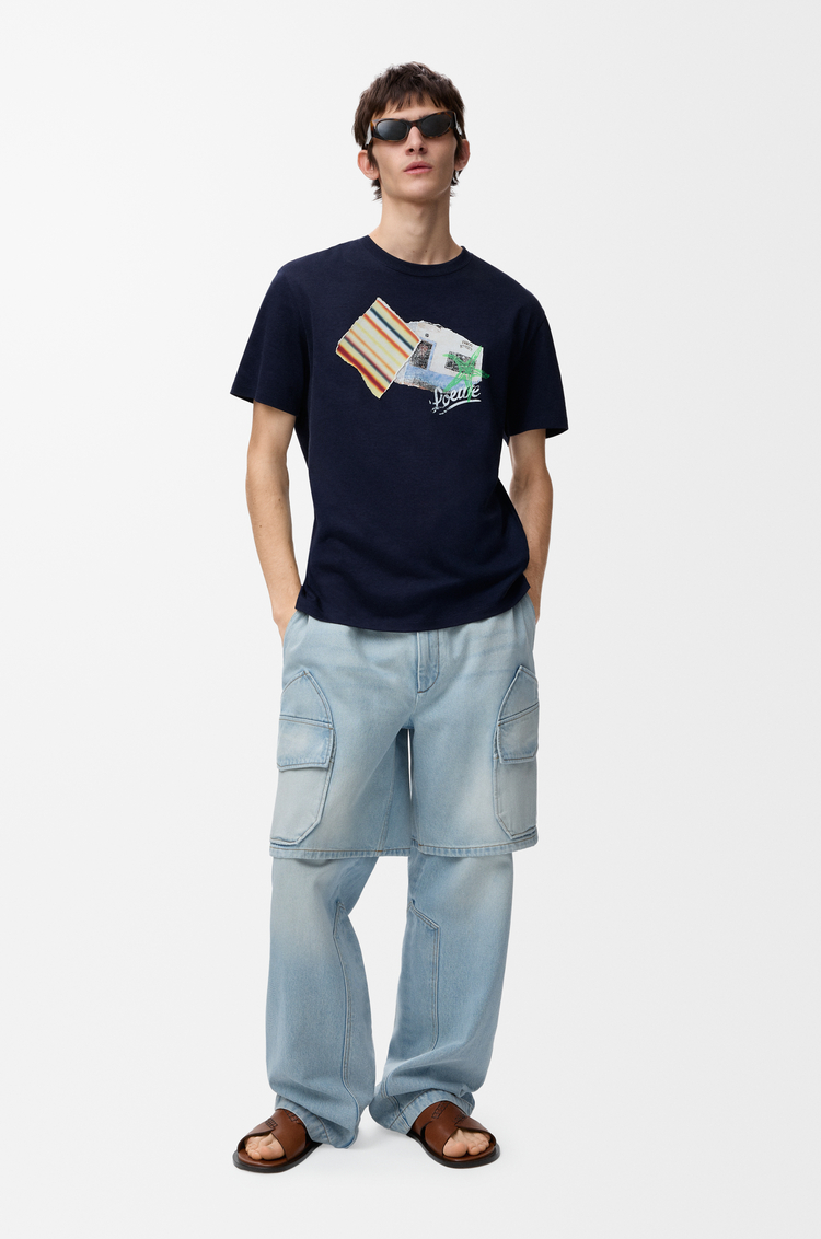 LOEWE Camiseta de corte holgado en algodón Azul Marino