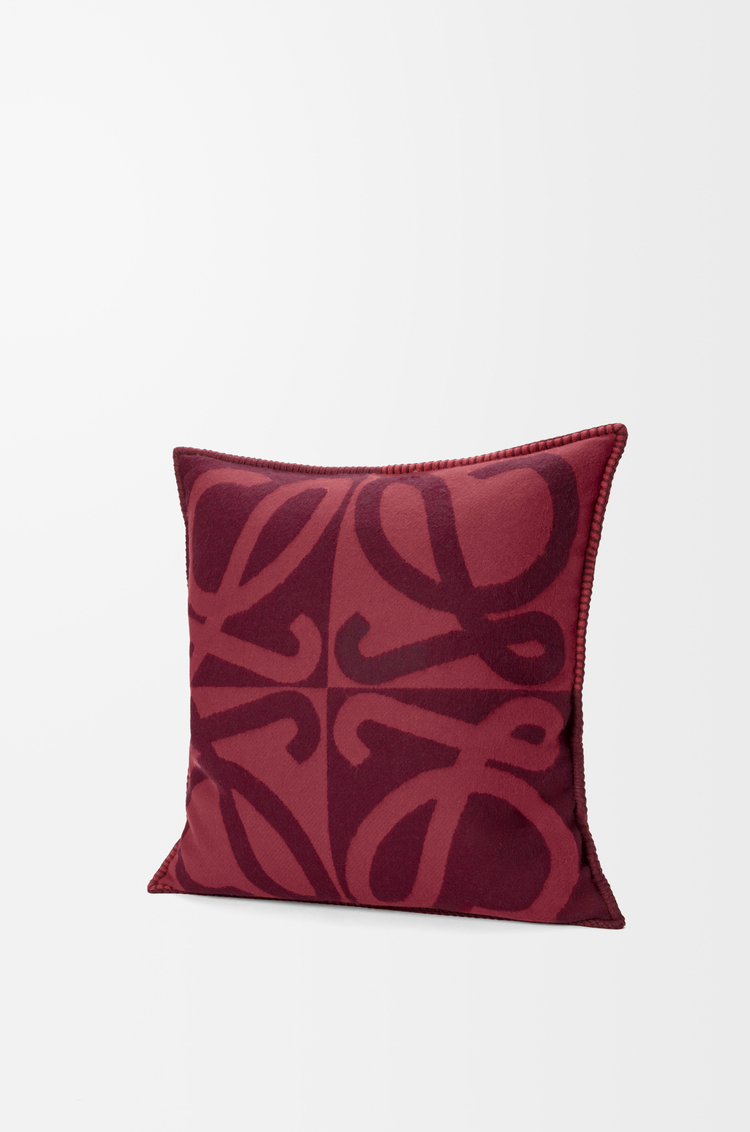 LOEWE Cuscino in lana e cashmere Bordeaux/Mogano