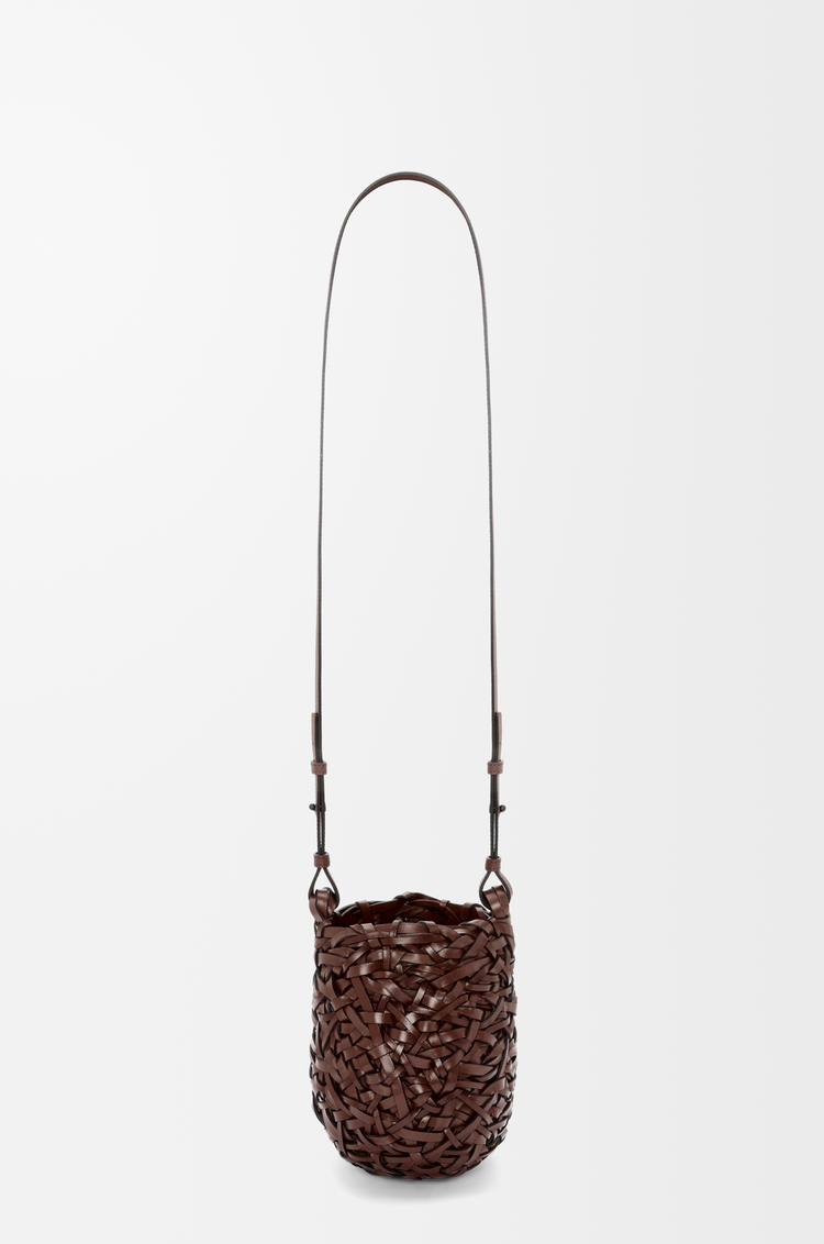LOEWE 小号牛皮革 Nest Basket 手袋 栗棕色