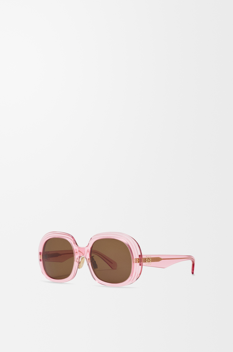 LOEWE Mini Anagram Steps Square sunglasses Transparent Pink