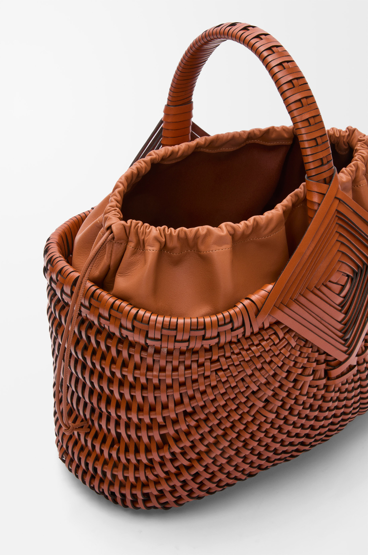 LOEWE Diamond Square Basket in calfskin Tan