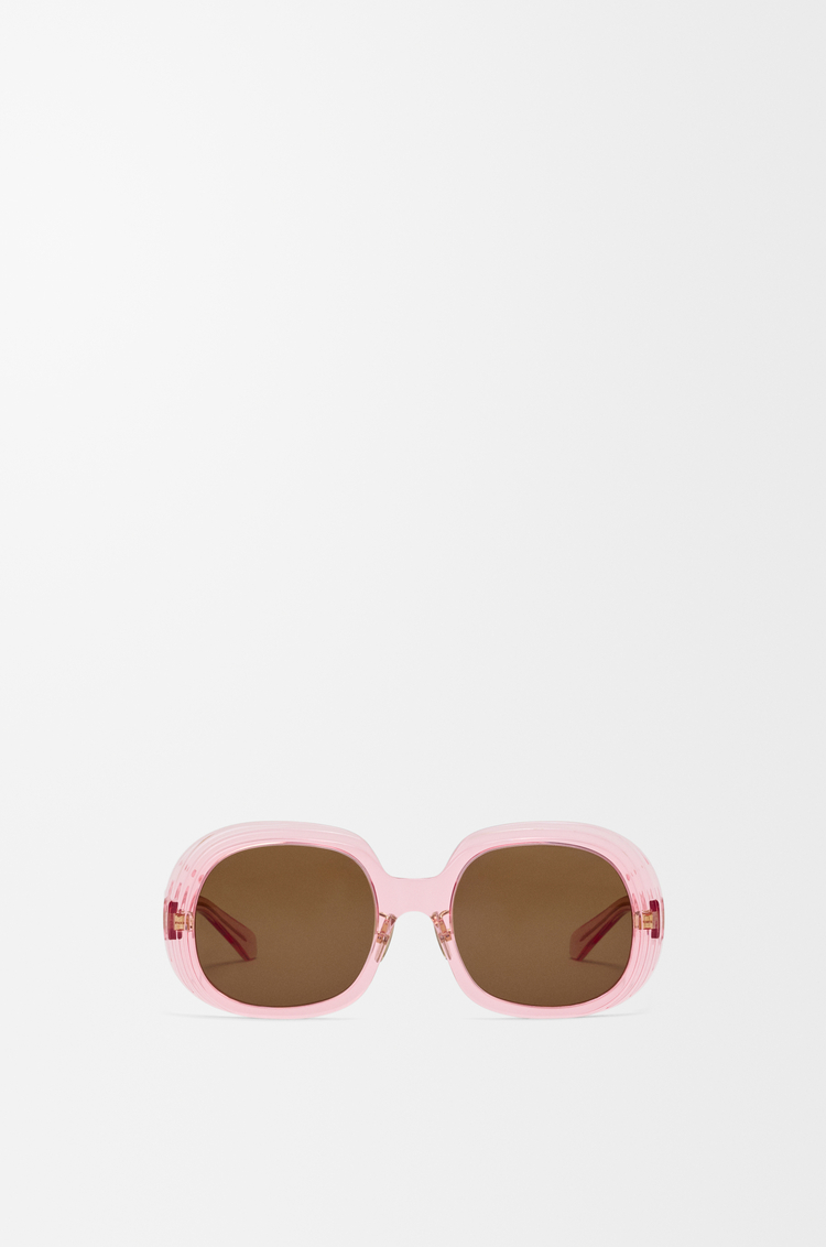 LOEWE Mini Anagram Steps Square sunglasses Transparent Pink