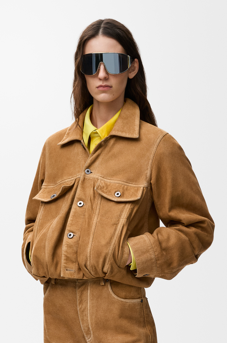 LOEWE Jacket in suede goatskin Camel