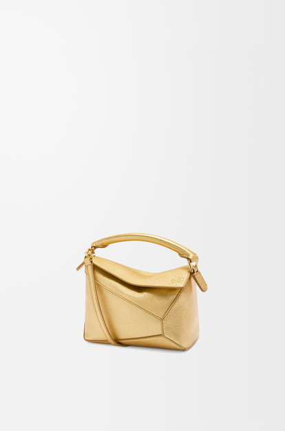 LOEWE Mini Puzzle Edge bag in laminated lambskin Gold