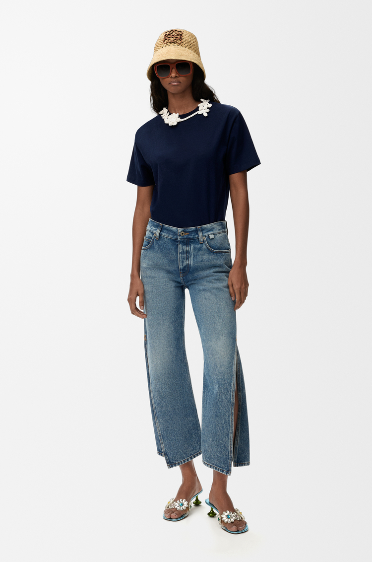 LOEWE Camiseta de corte regular en algodón Azul Marino