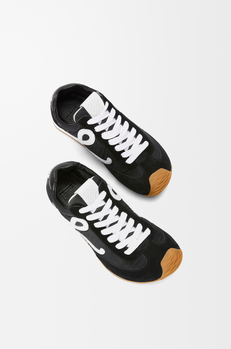 LOEWE Sneaker Ballet Runner 2.0 in nylon e pelle di vitello Nero/Bianco