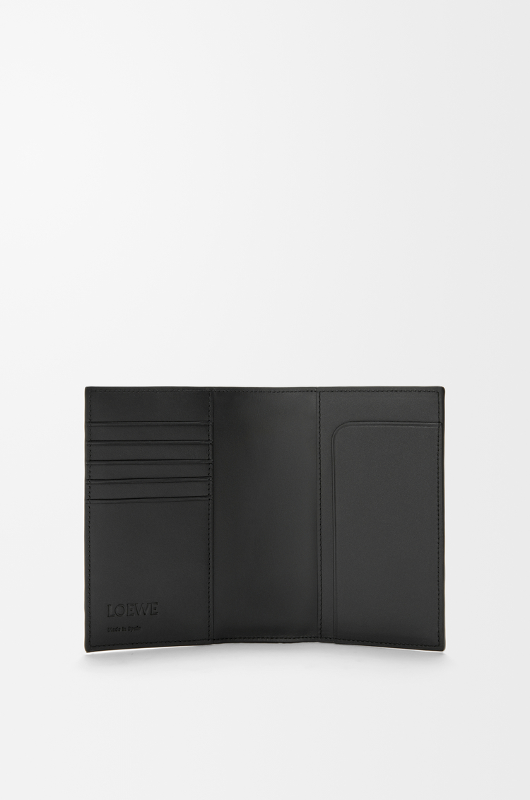 LOEWE Puzzle passport cover in supple grained calfskin Black