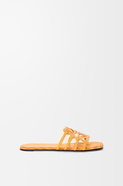 LOEWE Sandalia Petal Anagram en lona bordada Golden Yellow