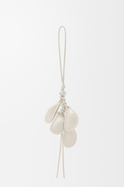 LOEWE Multi shell charm in leather White