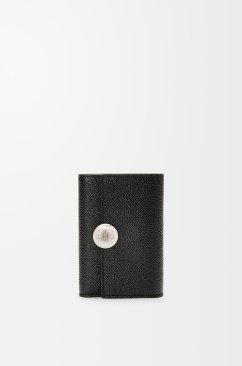 LOEWE Portafoglio piccolo Pebble verticale in pelle di vitello martellata Nero