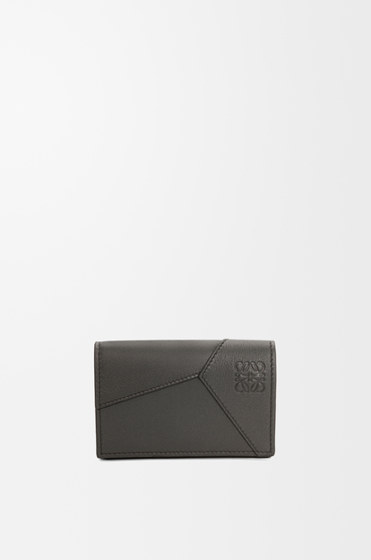 LOEWE Puzzle business cardholder in classic calfskin Dark Grey