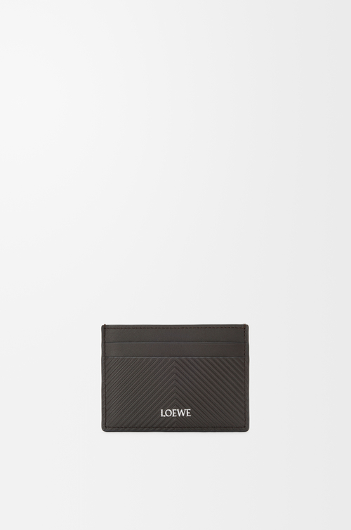 LOEWE Porte-cartes simple en cuir de veau classique texturé Gris Foncé