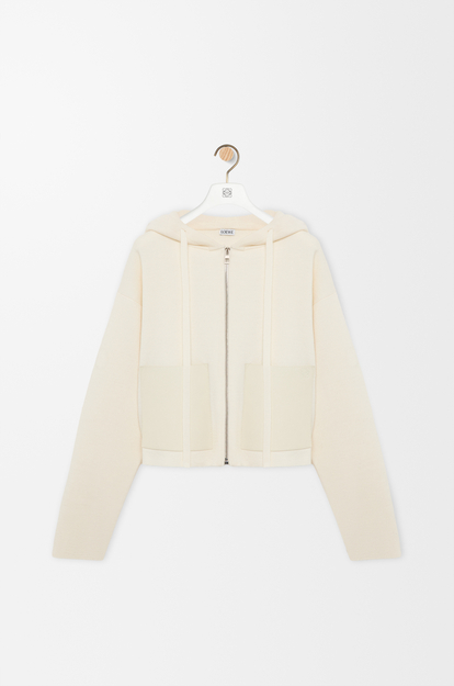 LOEWE Zip-up hoodie in wool White