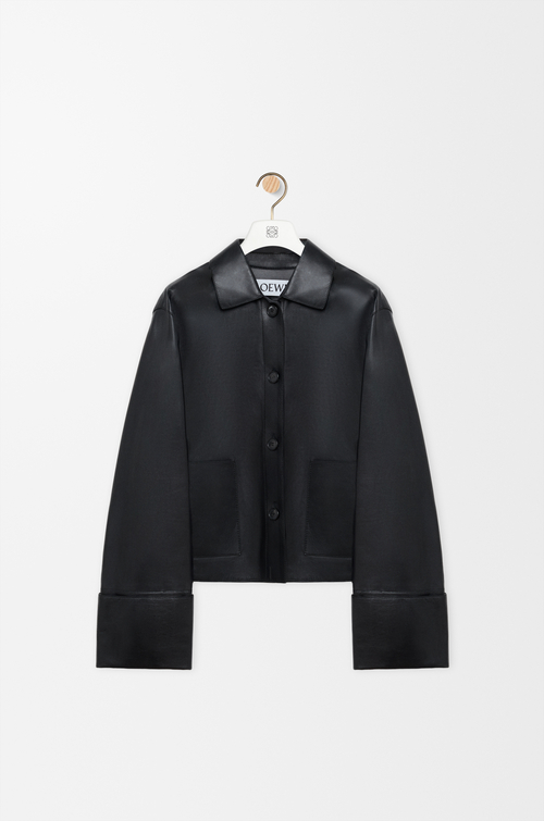 LOEWE Giacca con risvolti in nappa di agnello Nero