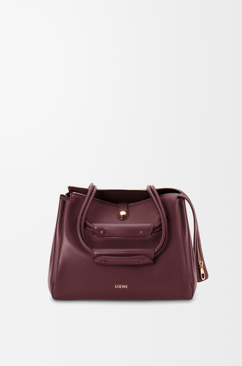 LOEWE Borsa Madrid media in morbida pelle di vitello Bordeaux Scuro