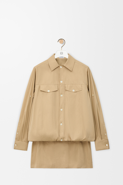 LOEWE Dress in cotton and silk Light Beige