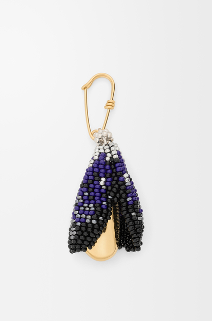 LOEWE Shell brooch in sterling silver and beads Gold/Black