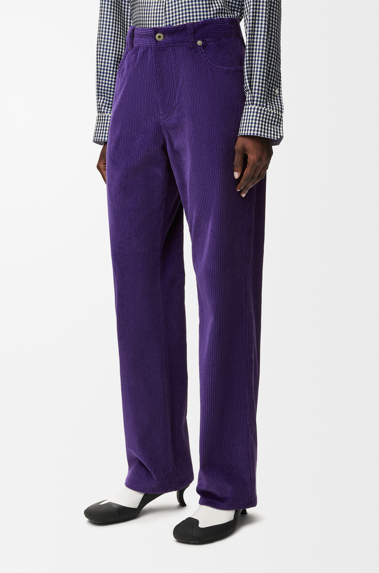 LOEWE Pantalon en velours côtelé de coton Violet