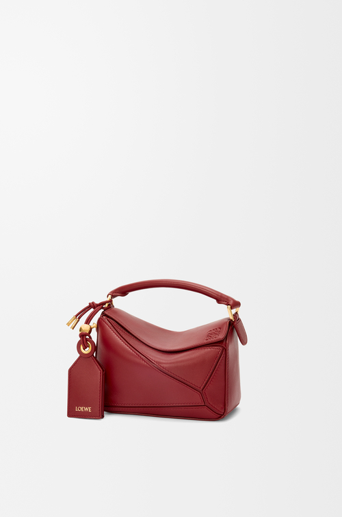 LOEWE Borsa Featherlight Puzzle mini in nappa di agnello Rosso Bruciato