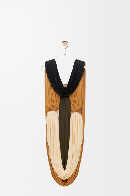 LOEWE Robe drapée en viscose Vanille/Multicolore