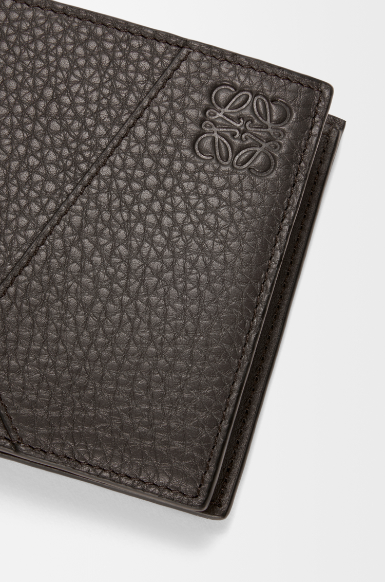 LOEWE Puzzle bifold coin wallet in supple grained calfskin Dark Grey