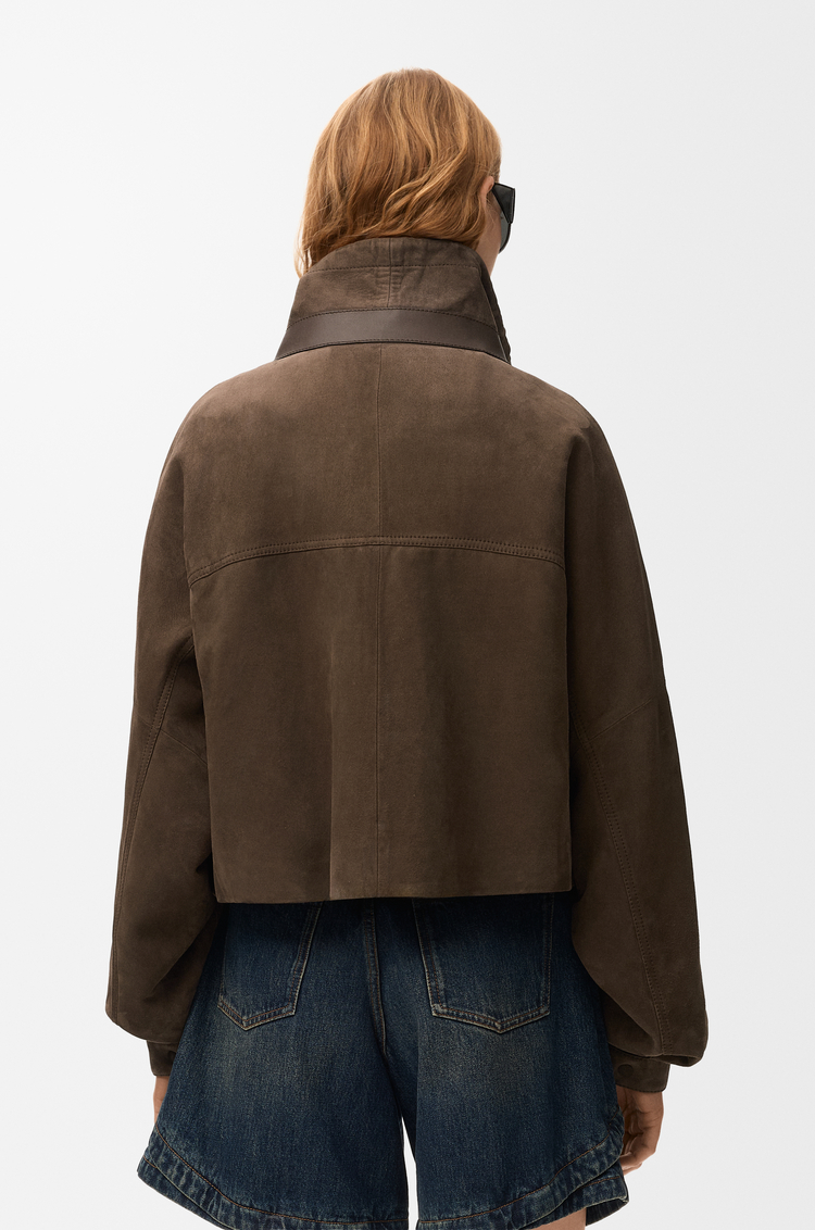 LOEWE Chaqueta en ante de piel de cabra Marrón Oscuro