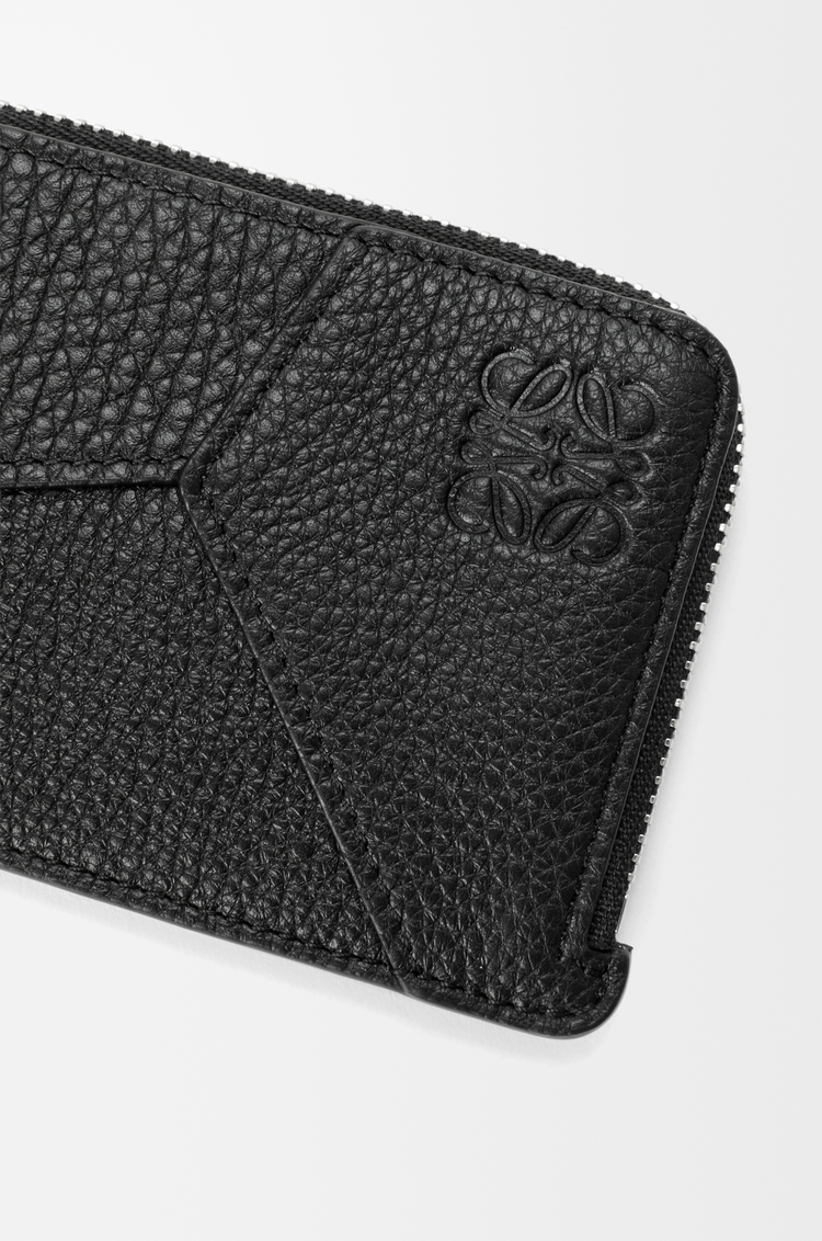 LOEWE Puzzle coin cardholder in supple grained calfskin Black