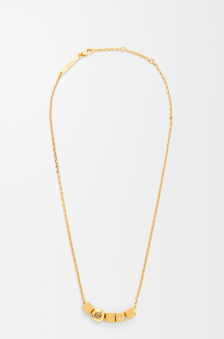 LOEWE Collier Pebble Cube en argent sterling Doré