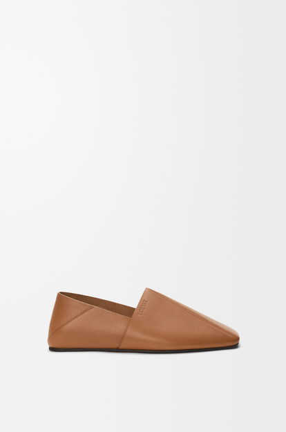 LOEWE Origami slipper in soft calfskin Mocha