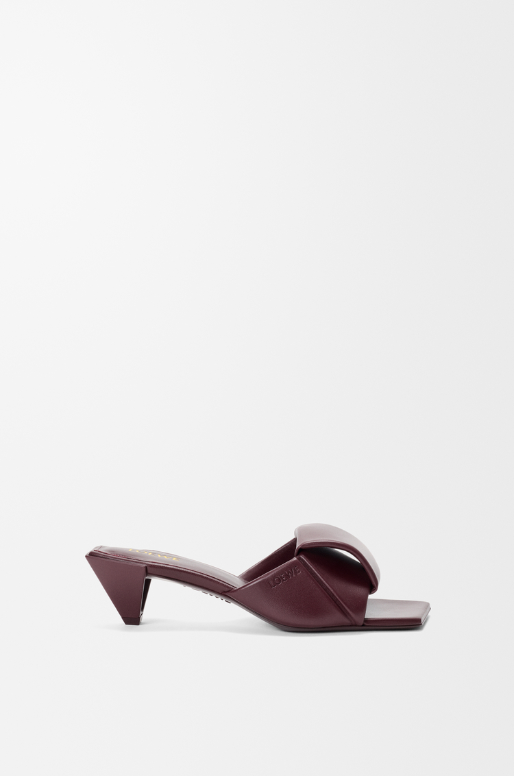 LOEWE Sandalia Origami en piel de cordero Burdeos Oscuro