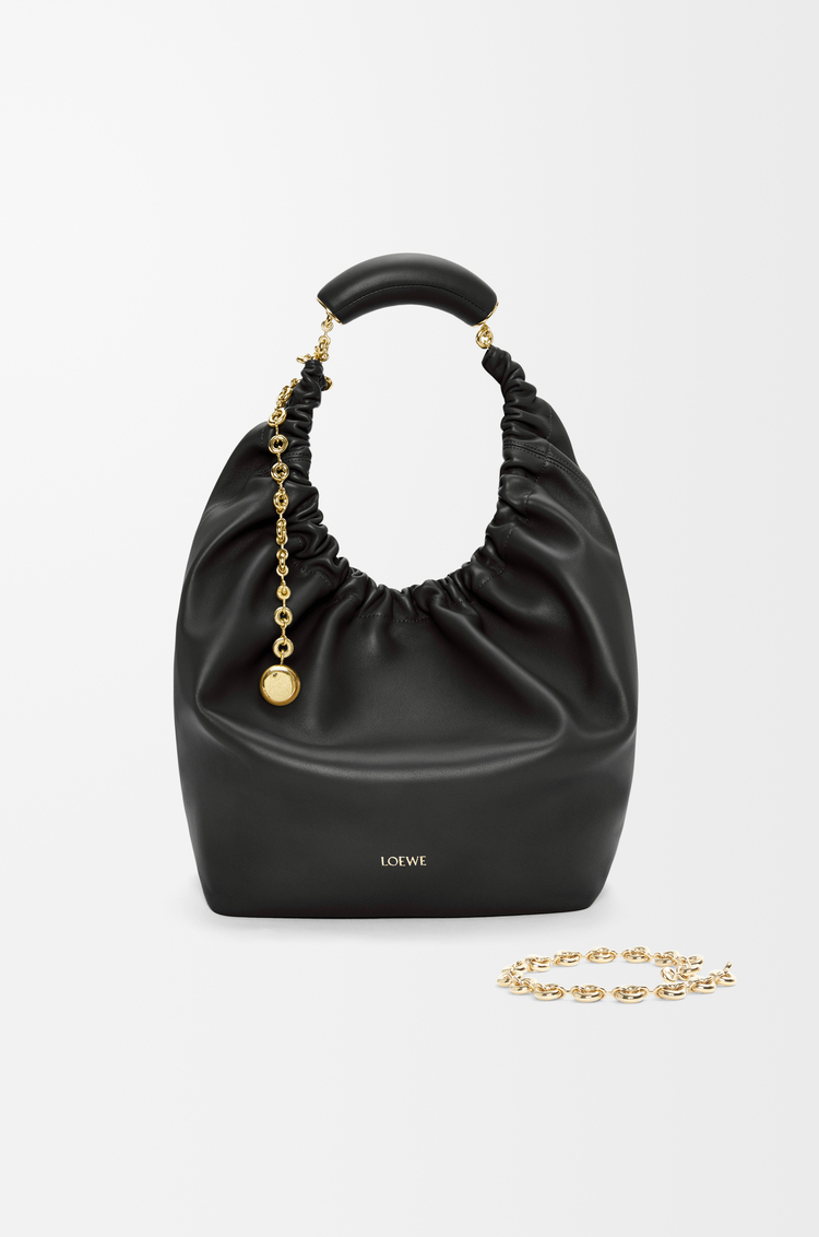 LOEWE Borsa Squeeze media in nappa di agnello morbida Nero