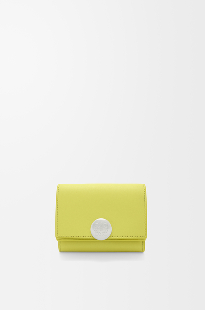LOEWE Portefeuille à trois volets Pebble en cuir de veau nappa brillant Bois/Mauve/Annuaire/Kayak