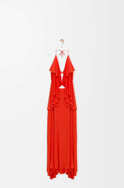 LOEWE Dress in crepe viscose Orange