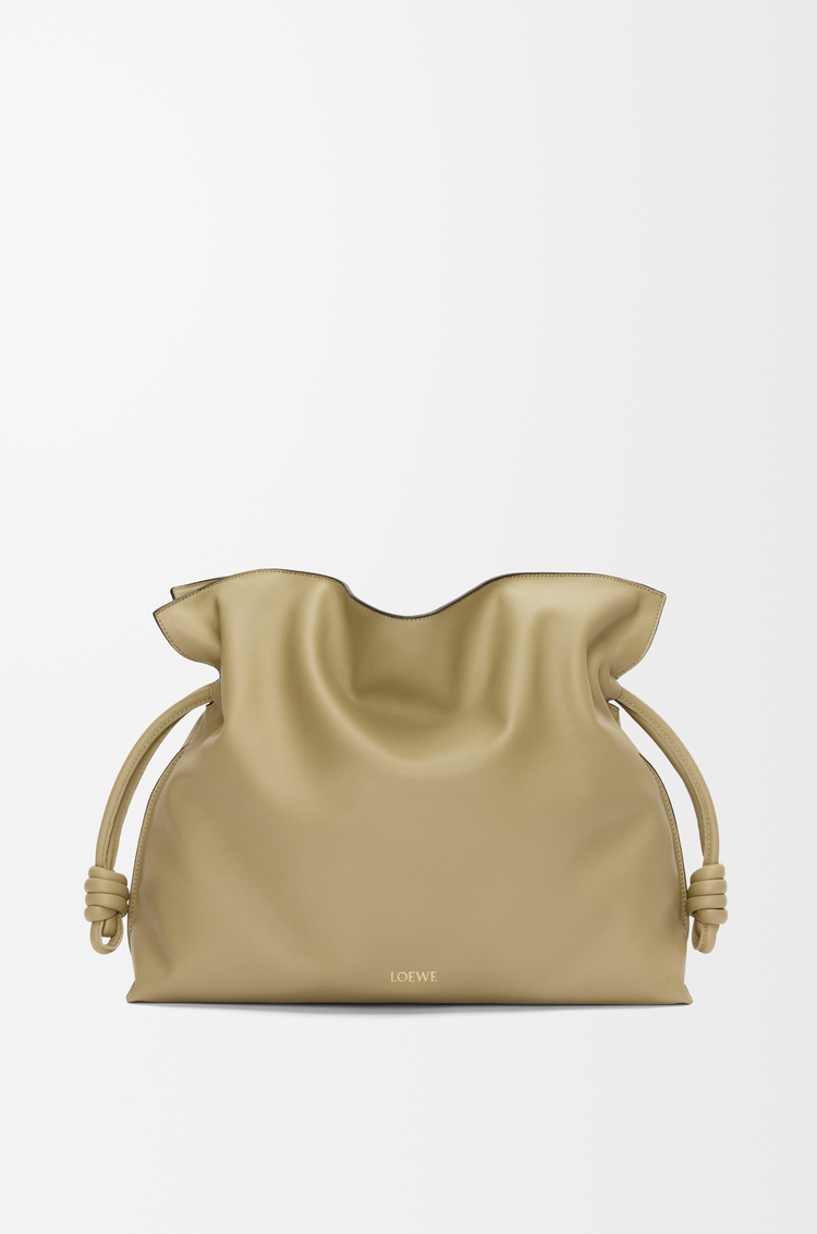 LOEWE Large Flamenco clutch in nappa calfskin Clay Green