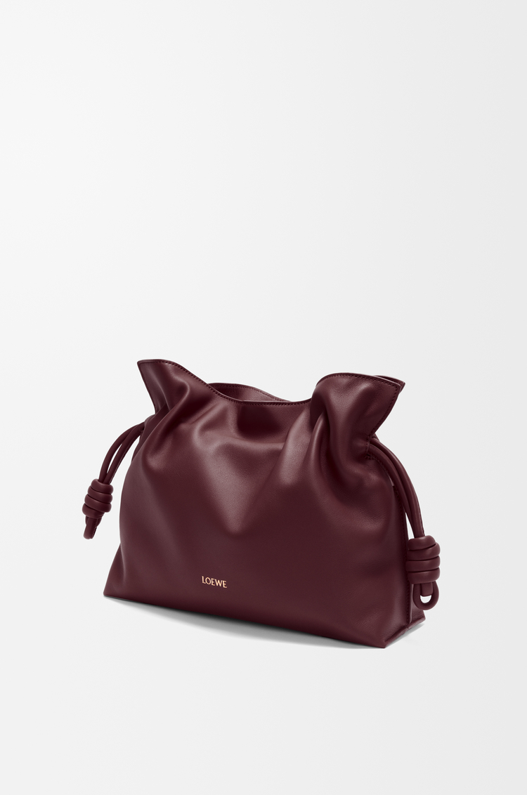 LOEWE Flamenco clutch moyen en cuir de veau nappa Bordeaux Foncé