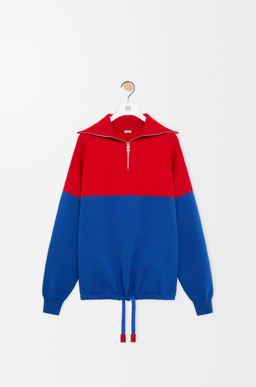 LOEWE Pullover aus Baumwolle Rot/Blau
