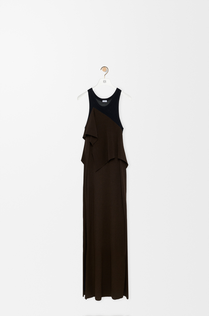 LOEWE Dress in viscose blend Black/Brown